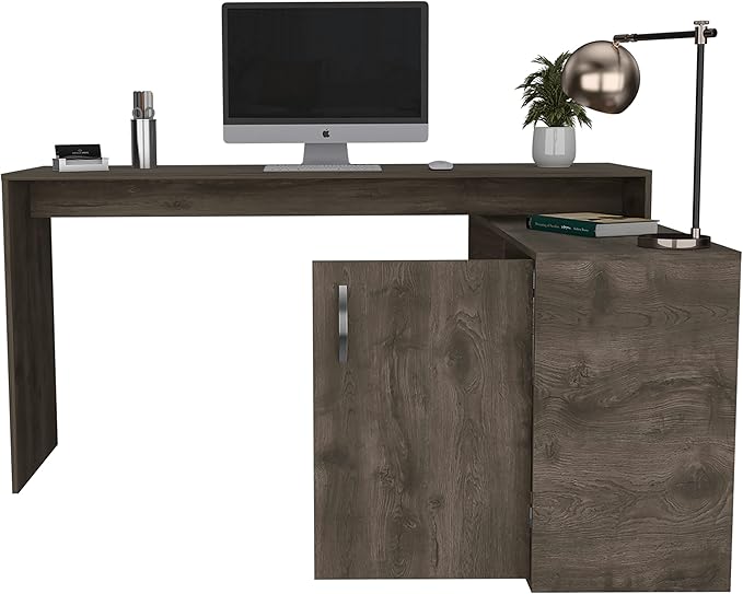 L-Shaped Desk Office Dark Brown