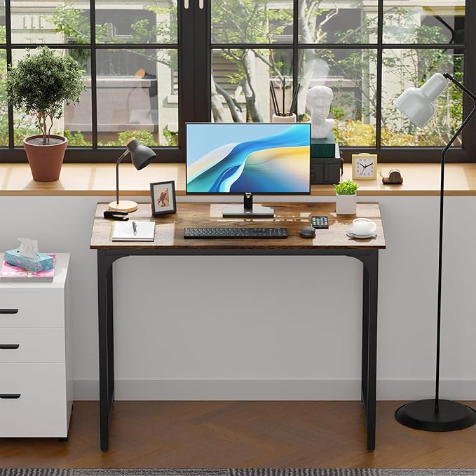 PayLessHere Computer Desk 40'' Modern Writing Desk Simple Study Table Industrial Office Desk Sturdy Laptop Table for Home Office Vintage