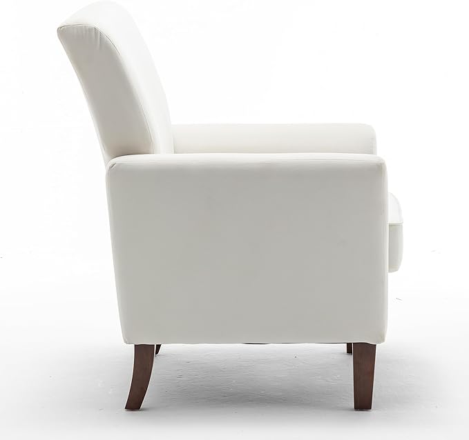 Contemporary Accent Arm Chair with Birch Wood Frame and Velvet Upholstery Armchair for Office and Living Room Decor Removable Cushions Beige