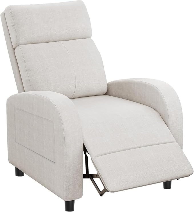 Homall Recliner Chair Recliner Sofa for Adults Recliners Home Theater Seating with Lumbar Support Reclining Sofa Chair for Living Room (Fabric Beige)