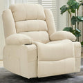 Wide Recliner Chair for Adults Large Manual Pull Tab Reclining Chair with Dual Cup Holders 3 Recline Positions Side Pockets Supports 350 Lbs Overstuffed Single Sofa for Living Room