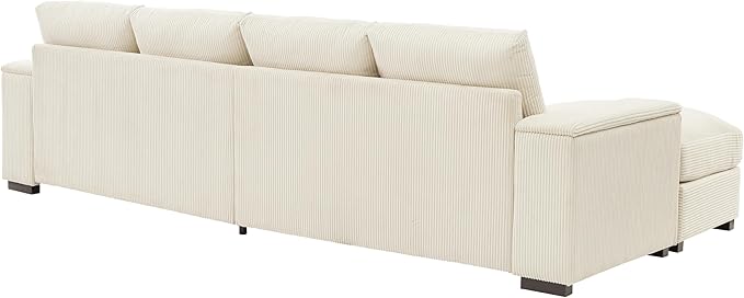 122 Oversized Modular Sectional Sofa Cloud Couch with 2 Ottomans Comfy Corduroy Upholstered Deep Seat Large U Shaped Lounge Sofa&ampCouches with Hidden Arm Storage Box