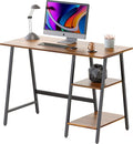 SHW 43-Inch Home Office Trestle Computer Desk with Open Storage Shelves Walnut