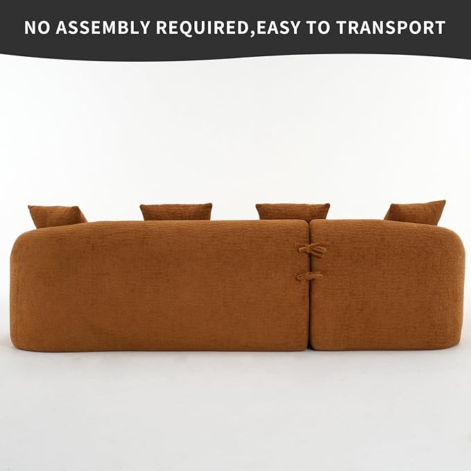 KEIKI L-Shaped Chenille Modular Sectional Couches with Chaise Lounge &amp 4 Pillows 3 Seater Oversized Upholstered Luxury Plush Cloud Sofa for Living Room Apartment Full Sponge Compression