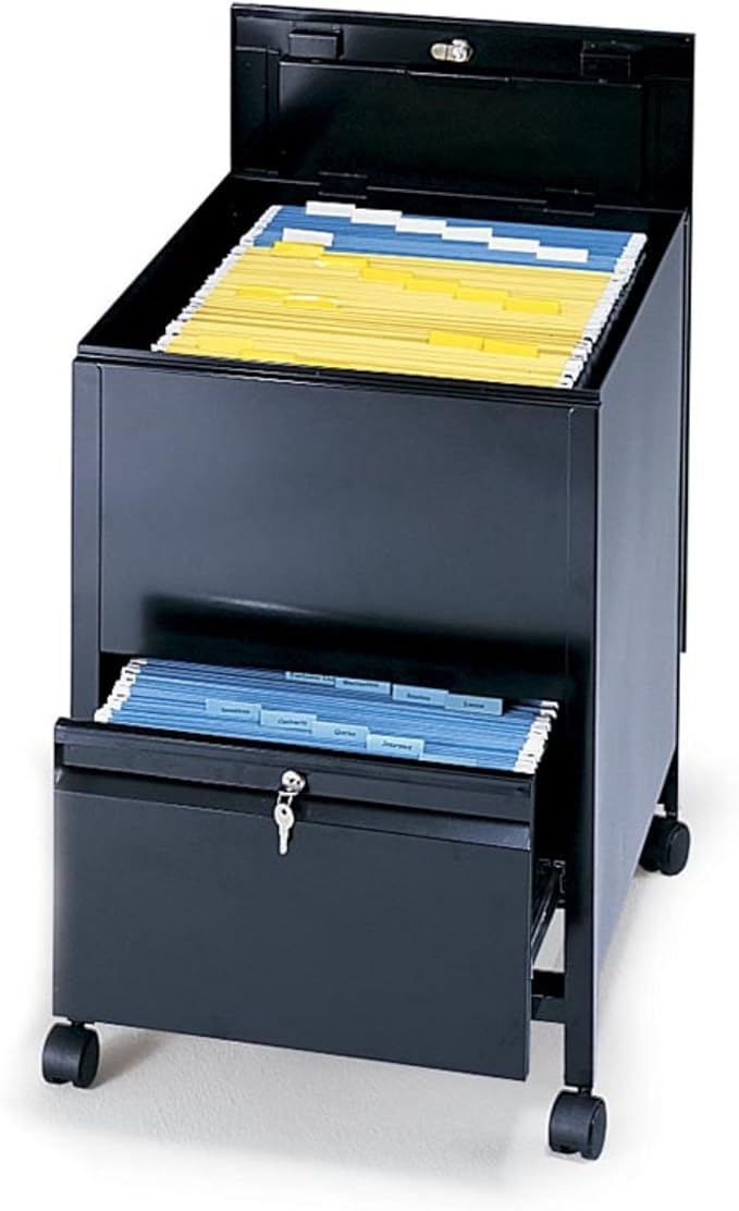 Safco Locking Mobile Tub File with Drawer Letter Size Gray