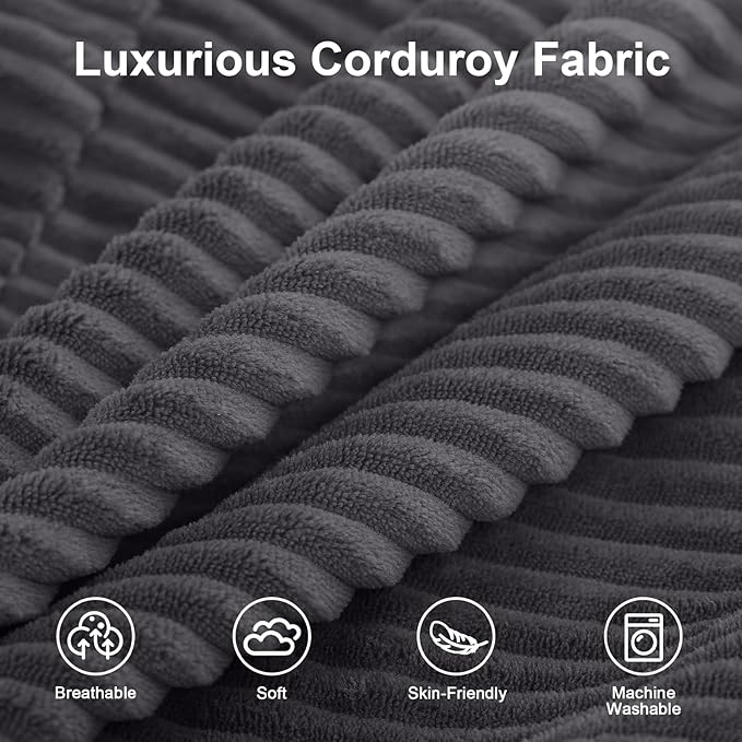 MeMoreCool Futon Couch Convertible Sofa Bed Queen Folding Floor Couch Bed with Pillow Corduroy Grey Foldable Sofa Sleeper Fold Out Boneless Loveseat Lounge for Living Room Small Spaces