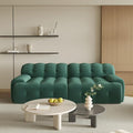 86.6inch Modular Sectional CouchOversized Loveseat Sofa 3D Mesh Fabric Comfy Cloud Sofa Couches Curved Couch for Living Room Office ApartmentNo Assembly Required (Green 86.6)