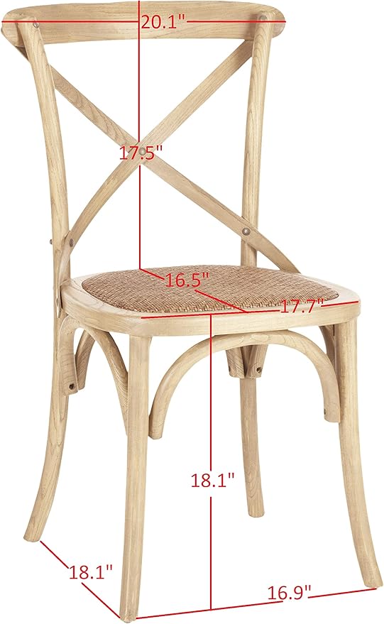 Safavieh American Homes Collection Franklin Farmhouse X-Back Antique White Side Chair
