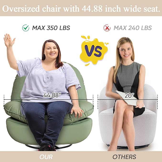 Oversized Electric Recliner Chair 360 Swivel Rocking Glider Rocker for Adults Modern Ergonomic Lounge for Living Room Phone Stand&amp Smart Control Theater Seating (Black Silicone Leather)
