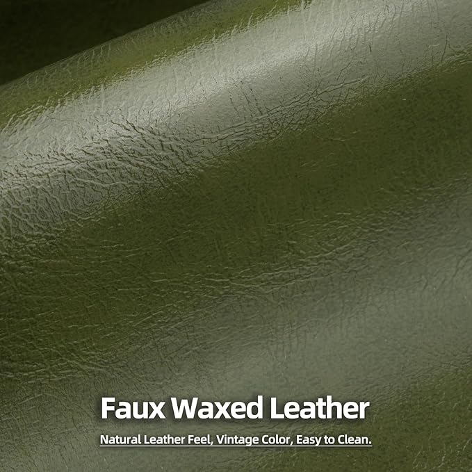 Futon Sofa Bed Sleeper Sofa Small Couch with Storage Adjustable Armrests Pillows Faux Leather Loveseat Mid Century Modern Couches for Living Room Bedroom Apartment Olive Green