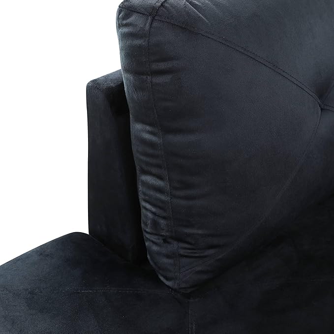 L Shaped Sectional Couch with Ottoman Modern Lounge Modular Sectional Sofa with Storage L Shaped Couch for Living Room Bedroom Dark Blue