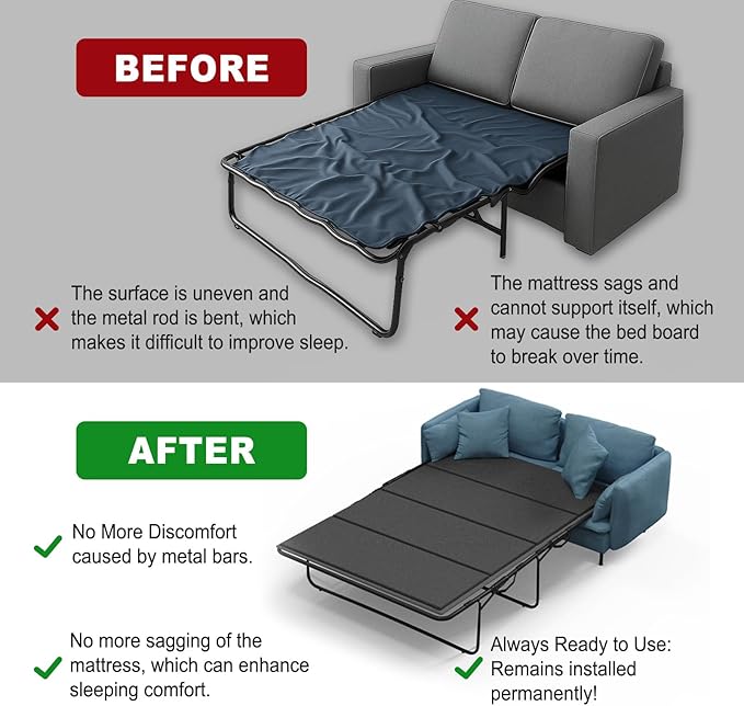 Imperius Heavy Duty Sofa Bed Support Board Pull Out Couch Mattress Board No Assembly NeededTwin Size 30''x 60''