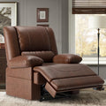Large Dual Motor Power Lift Recliner Chair with Massage and Heat for Elderly People Infinite PositionUSB Ports and Remote ControlBreathable Leather (Red Brown)