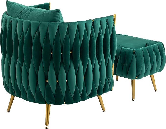Accent Chair with Storage Ottoman Chair Tufted Barrel Chair Set Arm Chair for Living Room Bedroom