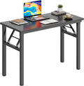 DlandHome Folding Table Computer Desk 31.5x15.7inch Small Desk Computer Desk Workstation Table for Home Office Black Desk DCAND-AC5-8040-BlackB