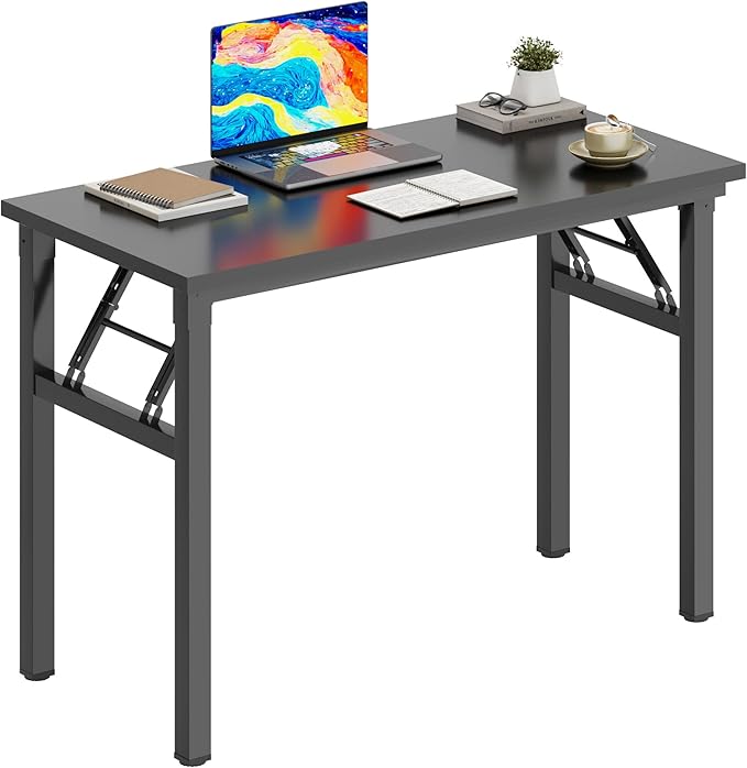 Folding Desk 31.5 inch No Assembly Folding Desks for Small Spaces Sturdy Foldable Computer Desk Multi-Purpose Home Office Desks Study Writing Desk Office Table Workstation for Home Office Outdoor