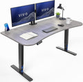 VIVO Electric 63 x 32 in Standing Desk Touch Screen Adjustment 220 lb Frame Support 2E Series Dark Gray Top Black Frame DESK-KIT-2EBG