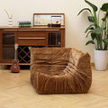 N&ampV Soft Premium Chenille Floor Lounge Chair Mid Century Armless Floor Sofa Foam Sofa Accent Chair for Living Room Bedroom and Office (Brown Corner Chair)
