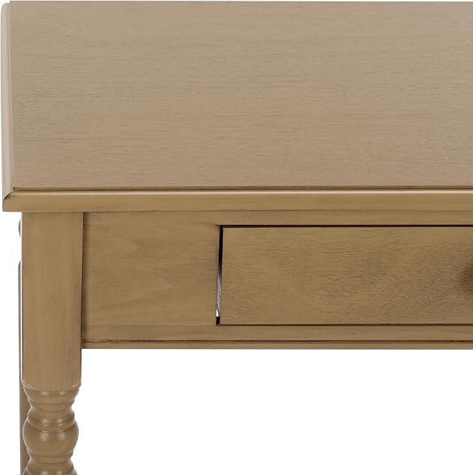SAFAVIEH Home Collection – Arina Desert Brown Writing Desk 1-Drawer Traditional Desk Classic Home Office Design (DSK5710H)