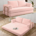 Convertible Folding Sofa Bed Modern Futon Sleeper Sofa Fold Out Couch Bed with Gold Fixed Frame Modular Floor Sofas Comfy Corduroy Boneless Couches for Living Room (80 Pink)