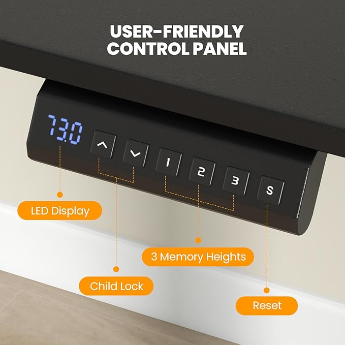 Tangkula 63 Inch Height Adjustable Electric Standing Desk Extra Large Sit Stand Desk with 3 Memory Height Settings Anti-Collision System 2 Hanging Hooks &amp Wire Holes Rising Desk for Home Offic