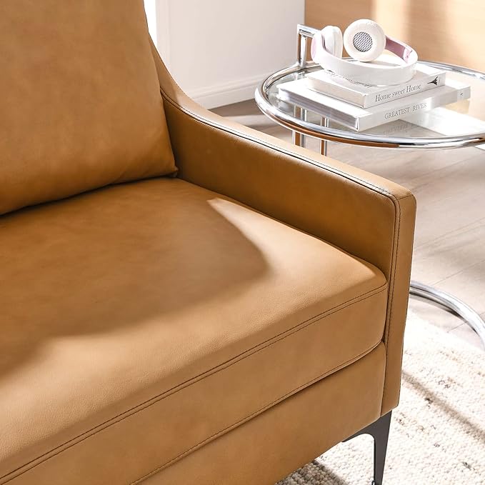 Modway EEI-6020-TAN Corland Leather Loveseat Tan