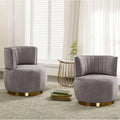 KINFFICT Velvet Swivel Accent Barrel Chair Set of 2 Mid Century Modern Arm Chair 360° Swivel Club Chairs Upholstered Comfy Single Sofa Chair Cozy Leisure Chair for Living Room Bedroom Lounge Hotel