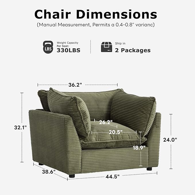 Tbfit Accent Chairs Set of 2 Chenille Plush Comfort Living Room Chair with Wide Seat Modern Decorative Chair for Bedroom Office Reading Nook Soft Cloud Chair Deep Seat Beige