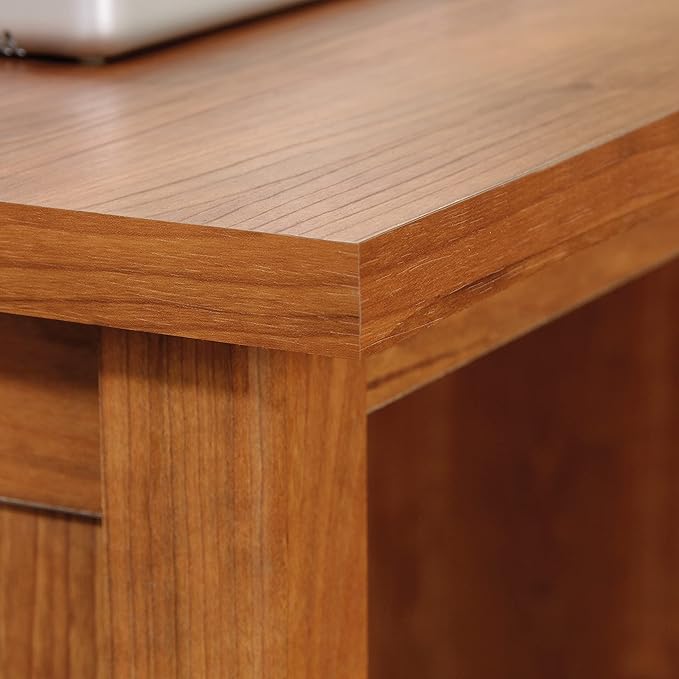 Sauder Union Plain Single Pedestal Desk Prairie Cherry Finish