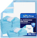 Bed Pads with Adhesive Strip 30x36 Thicken Elderly Adults Incontinence Underpads DisposableHeavy Duty Absorbent Chucks WaterproofXL Extra Large Puppy Pee Training Pad[25 Pads]
