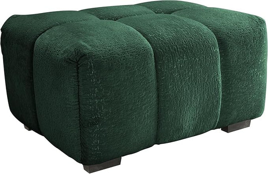 Aoowow Chenille Ottoman Upholstered Couches Ottoman for Modular Sectional Sofa for Living RoomGreen