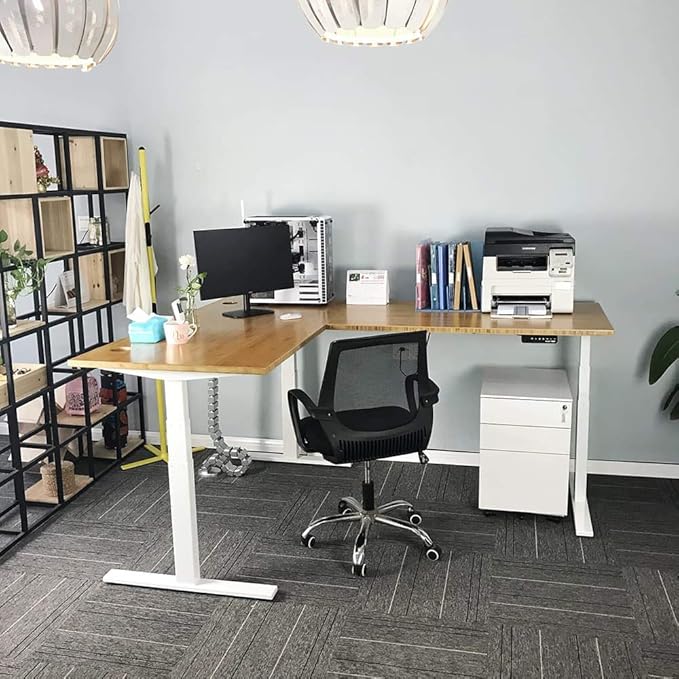 VWINDESK 48 x 27.5 x 1 Inch 100% Solid Bamboo Desk Table Top Onlyfor Standing Desk Home Office Desk(Right Angle)