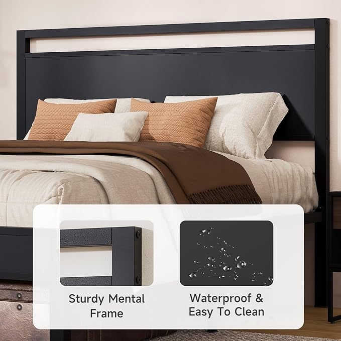 Z-hom Easy Assembly Sturdy Metal Platform Bed Full Size Bed Frame with Headboard &amp Footboard Anti-Slip &amp Silent Support No Box Spring Needed with Underbed Storage Modern Bedroom Furniture