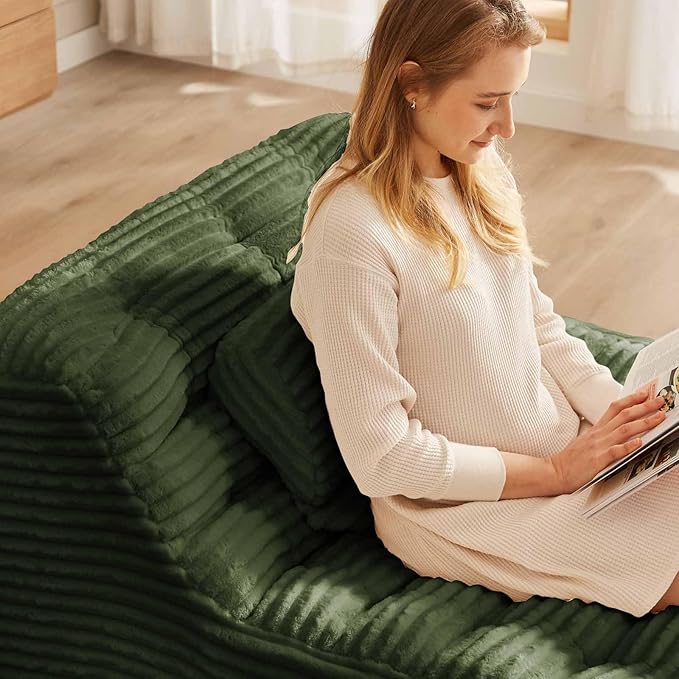 40 Swivel Cloud Chair 360° Swivel Accent Chair with Armless &amp Movable Pillow Cozy Single Sofa Oversized Reading Chair for Bedroom Living Room Compression Corduroy Plush Easy Assembly (Green