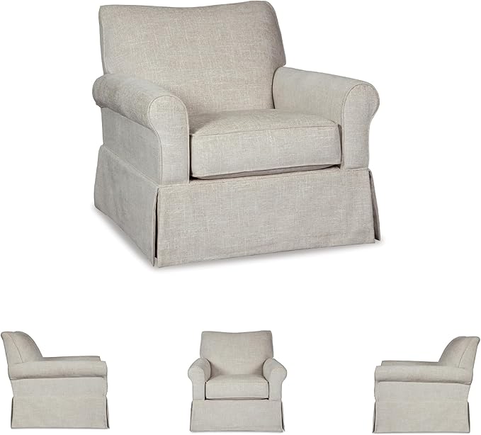Signature Design by Ashley Searcy Upholstered Swivel Glider Accent Chair Gray