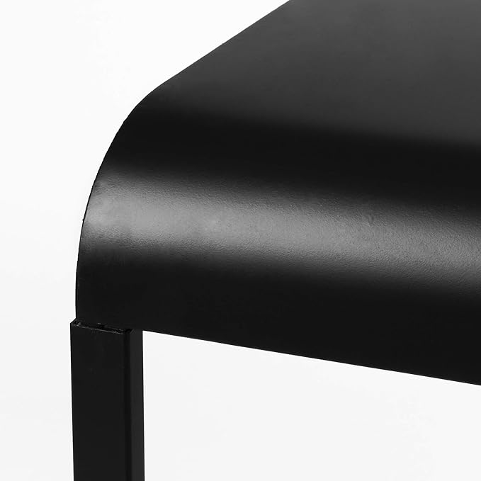 American Art Decor Black Mobile Portable &amp Compact Home Office C-Shaped Desk