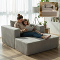 51 Oversize Chair &amp Boneless Chair with Ottoman Single Sofa with Ottoman for Living RoomOverstuffeds Chairs &amp Corduroy Chairs with Pillow and Wide Armret Memory Foam No Assembly (Smoke Gr