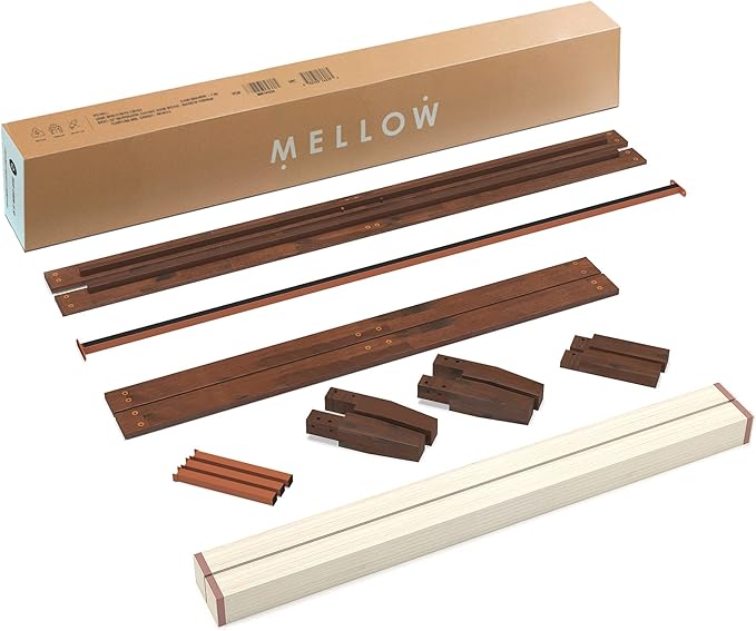 Mellow Naturalista Classic 12 Inch Solid Wood Platform Bed with Wooden Slats Twin XL Espresso