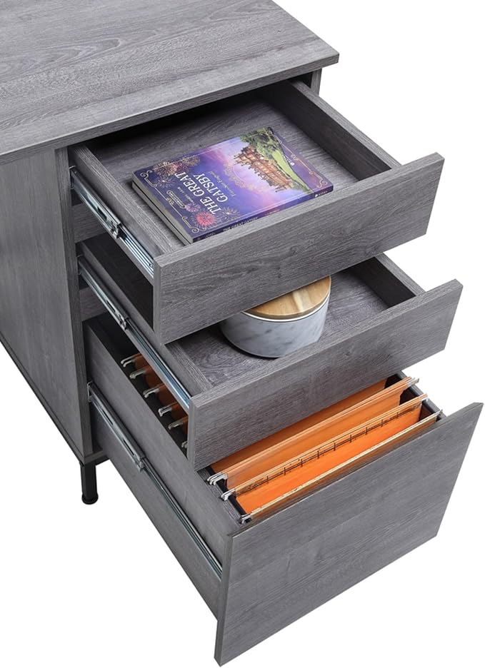 Lorell LLR97616 SOHO 3-Drawer Desk 1 Each