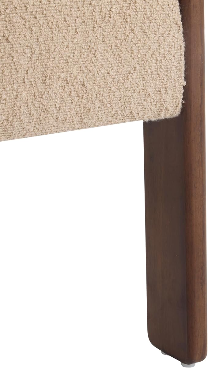 Christopher Knight Home Nettie Modern Accent Chair for Living Room Boucle Fabric Single Lounge Sofa Chair with Wooden Frame Comfy Reading Chair for Bedroom Lounge Armchair with Cushion Dark Beige