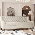 Ball &amp Cast 78.75 Modern Sofa with utton Tufted BackrestComfy Couch w/Cushions and Upholstered3 Seat Couches for Living RoomOfficeApartmentEasy to AssembleBeige