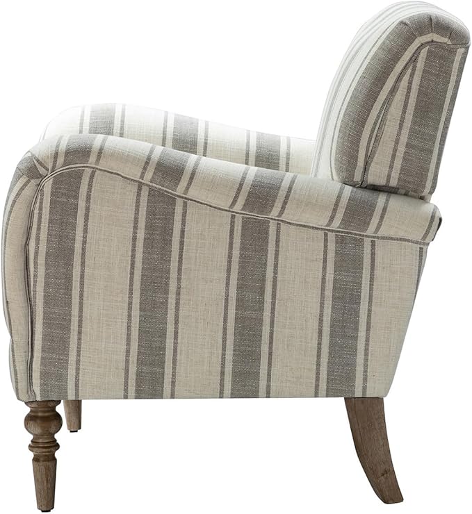 Upholstered Accent Chair with Arms and Wooden Legs Modern Comfy Armchair Reading Chair for Living Room Bedroom