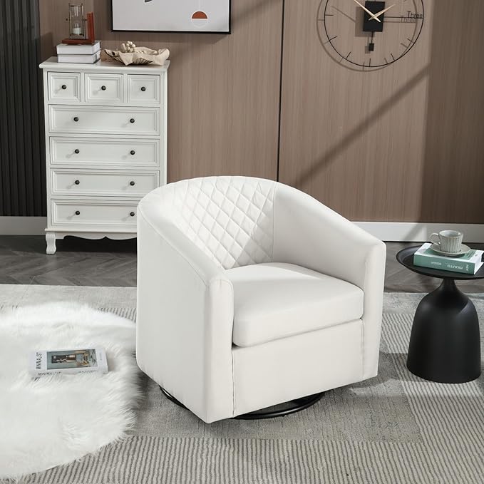 Modern Style Swivel Barrel Accent Chair with 360° Rotation and Armrests Ideal Seating Solution for Living Room Bedroom and Reading Corner