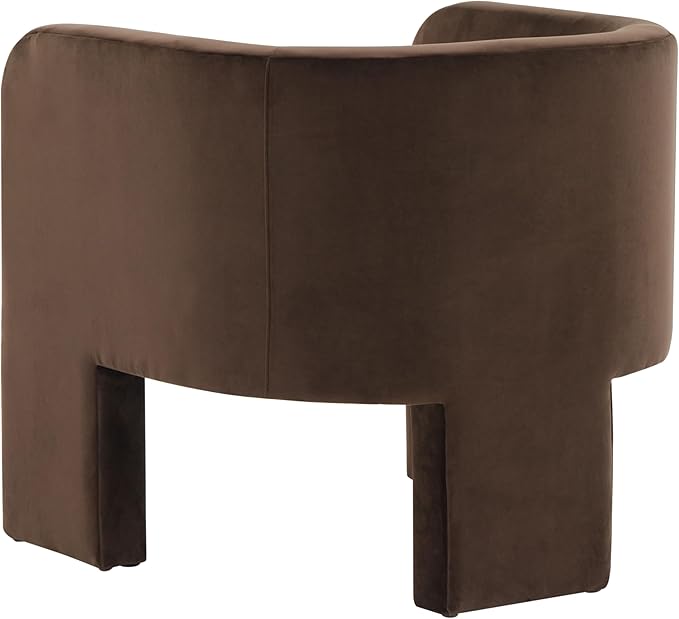 SAFAVIEH Couture Collection Sammie Dark Brown Velvet 3-Leg Accent Chair (Fully Assembled)