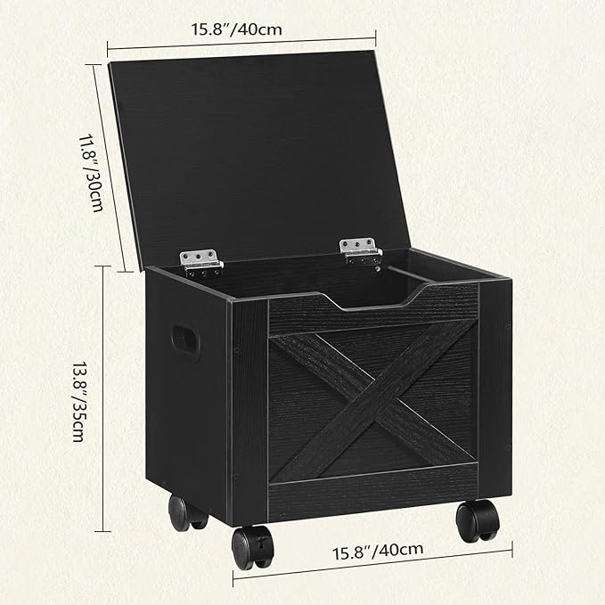 Rolling Filing Cabinet Small File Cabinet Under Desk with Single Drawer Hanging File Organizer for A4/Letter-Size Documents Organizer Box for Home Office Black FCBK4001