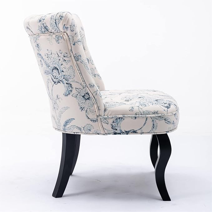 Generic Traditional Cloth Chair Printed Suitable for Living Room BedroomHome Office WhiteBlueFlowers 1pcsctn