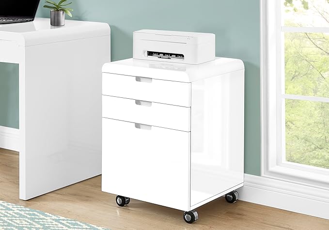 Rolling File Cabinet with Lock 3 Drawer Small Storage OrganizerUnder Desk Locking Drawers Mobile Filing Cabinets for Home OfficeWhite