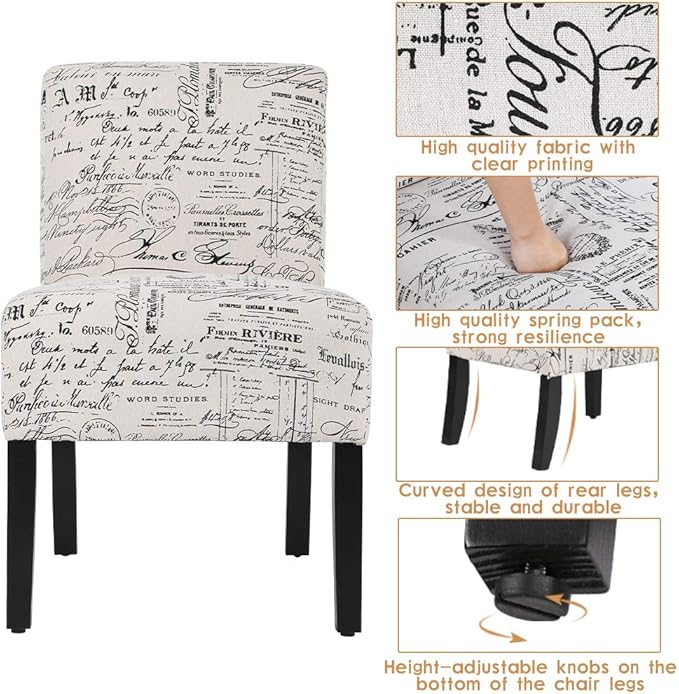 Modern Fabric Living Room Chairs with Solid Wood Legs Home Furniture (1 White)