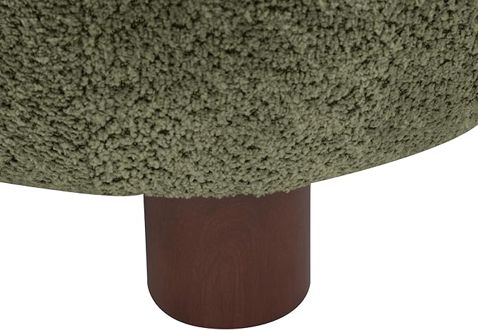 Christopher Knight Home Elvina Boucle Fabric Accent Chair Solid Wood Single Lounge Sofa Bedroom Comfy Reading Chair for Modern Minimalist Style Living Room/Home Office Olive Green