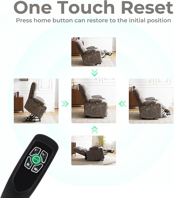 Power Lift Recliner Chair for Elderly with Massage and Heat Dual Motor Electric Lift Chair with Arm Storage Lay Flat Recliner for Big and Tall Infinite Position Gray
